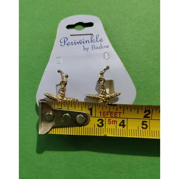 Periwinkle by Barlow Starfish Earrings Gold Tone Dangle Pierced Beach Ocean Gift - Picture 4 of 12